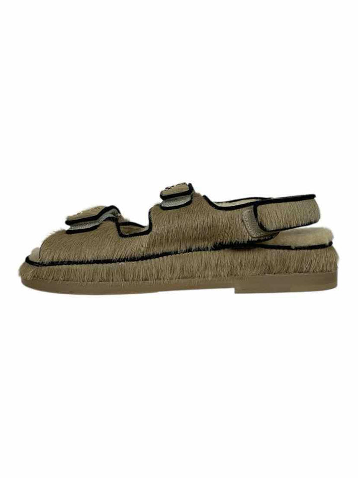 Chanel Size 36 Calf Hair Dad Flat Sandals