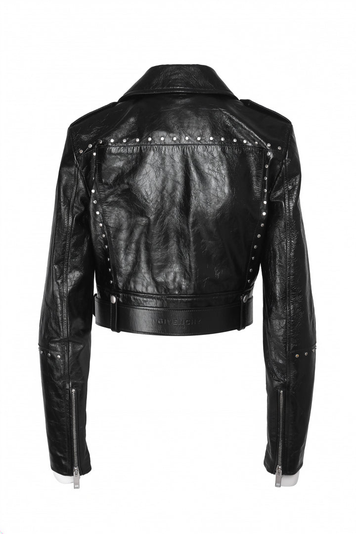 Givenchy Size 8 Studded Leather Biker Jacket