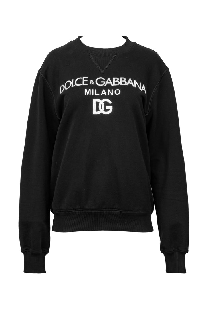 Dolce & Gabbana Size 48 Men's Embroidered Logo Crewneck Sweater