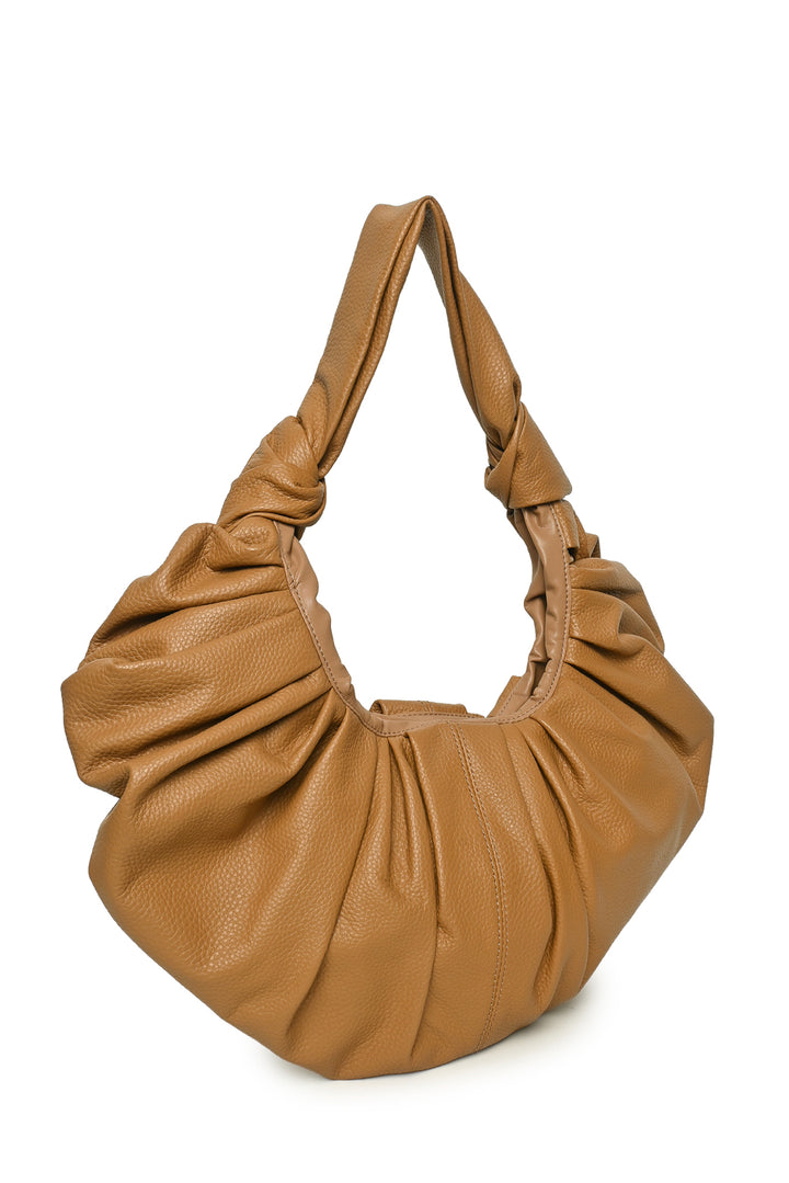 Gia Studios Croissant Pleated Vegan Leather Shoulder Bag