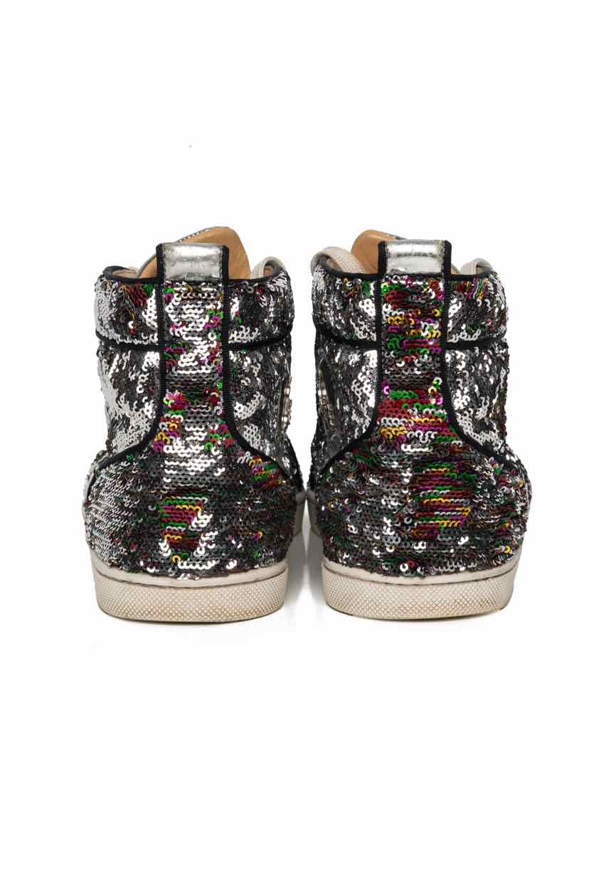 Christian Louboutin Size 38 High Top Sequin Embellished Sneaker