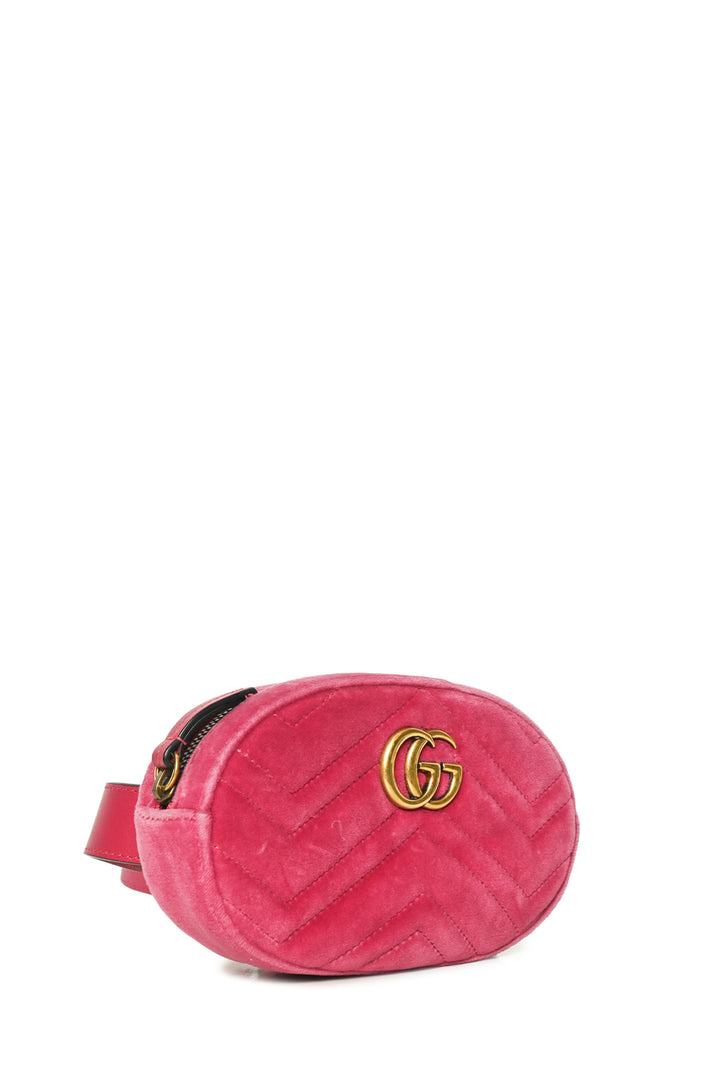 Gucci Chevron Velvet GG Marmont Belt Bag