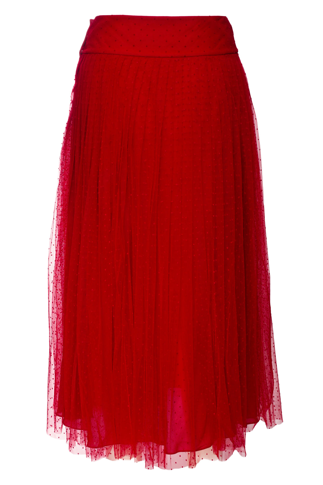 Christian Dior Size 4 Polka-Dot Tulle Mid-Length Pleated Skirt