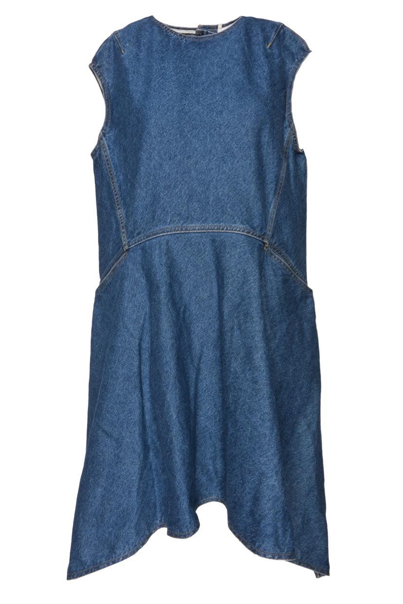 Balenciaga Size 40 Asymmetrical Hem Denim Dress