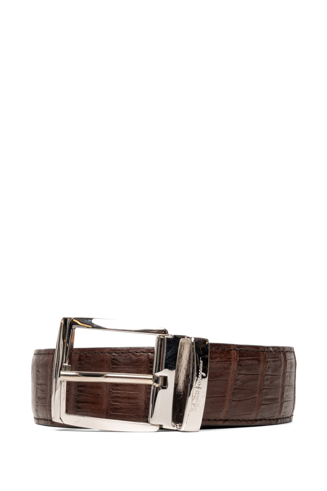 Salvatore Ferragamo Men's Embossed Leather Belt