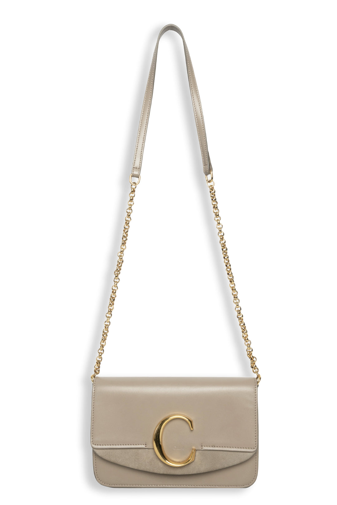 Chloe Calfskin Suede C Clutch On Chain