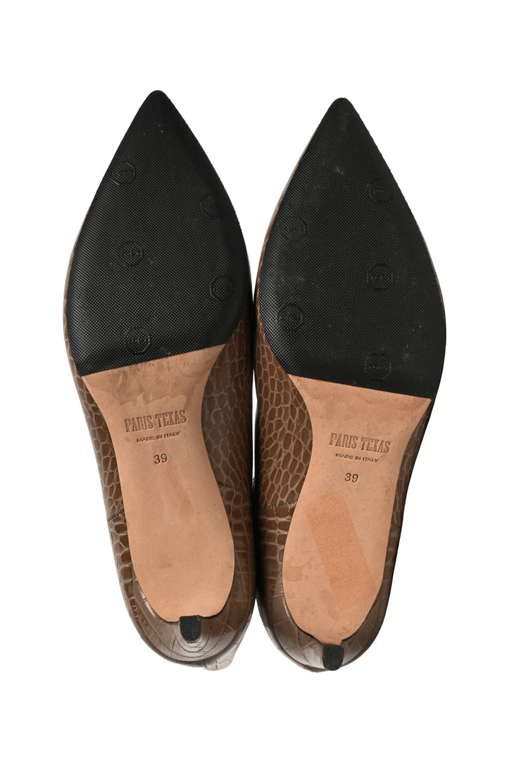 Paris Texas Size 39 Croc Embossed Leather Boots