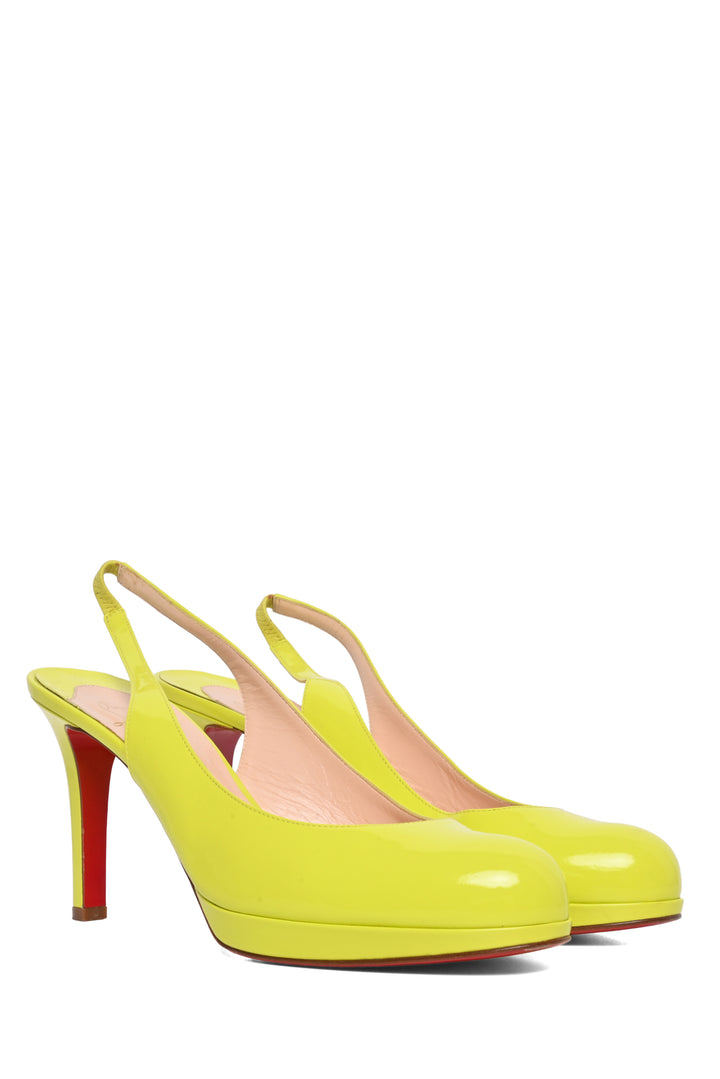 Christian Louboutin Size 41 Patent Leather Slingback Pumps