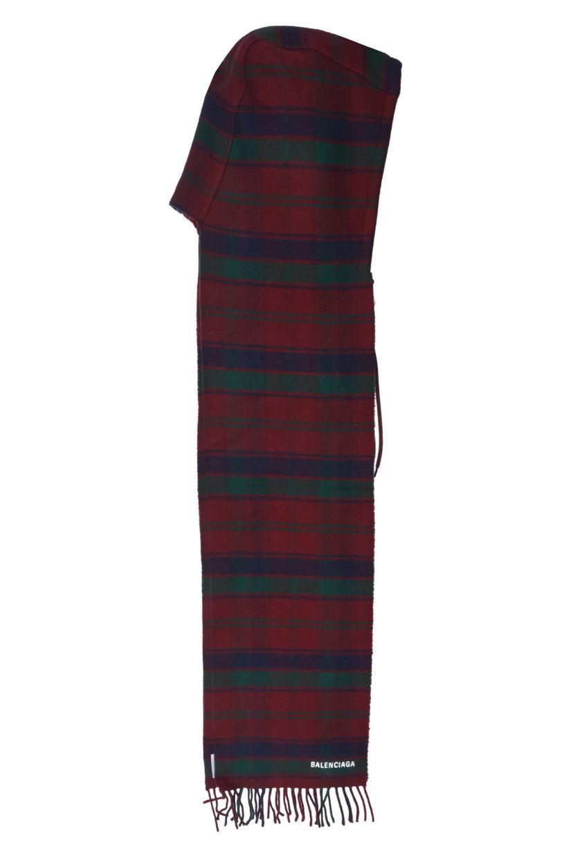 Balenciaga Check Hooded Scarf