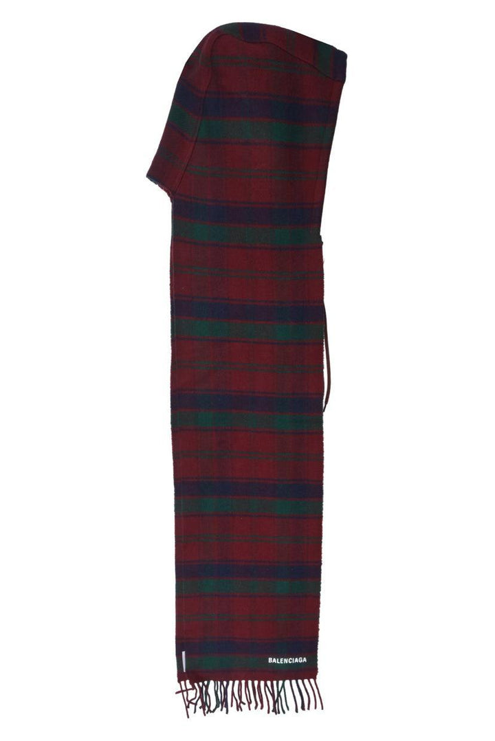 Balenciaga Check Hooded Scarf