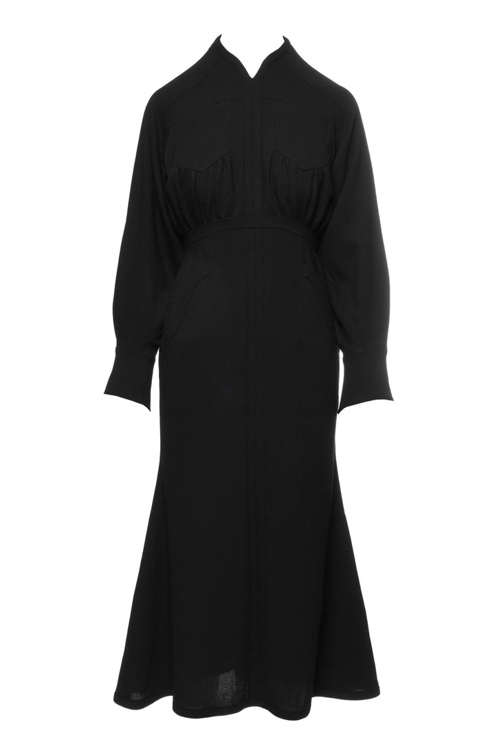 Mame Kurogouchi Size 1 Wool Georgette Flare Dress