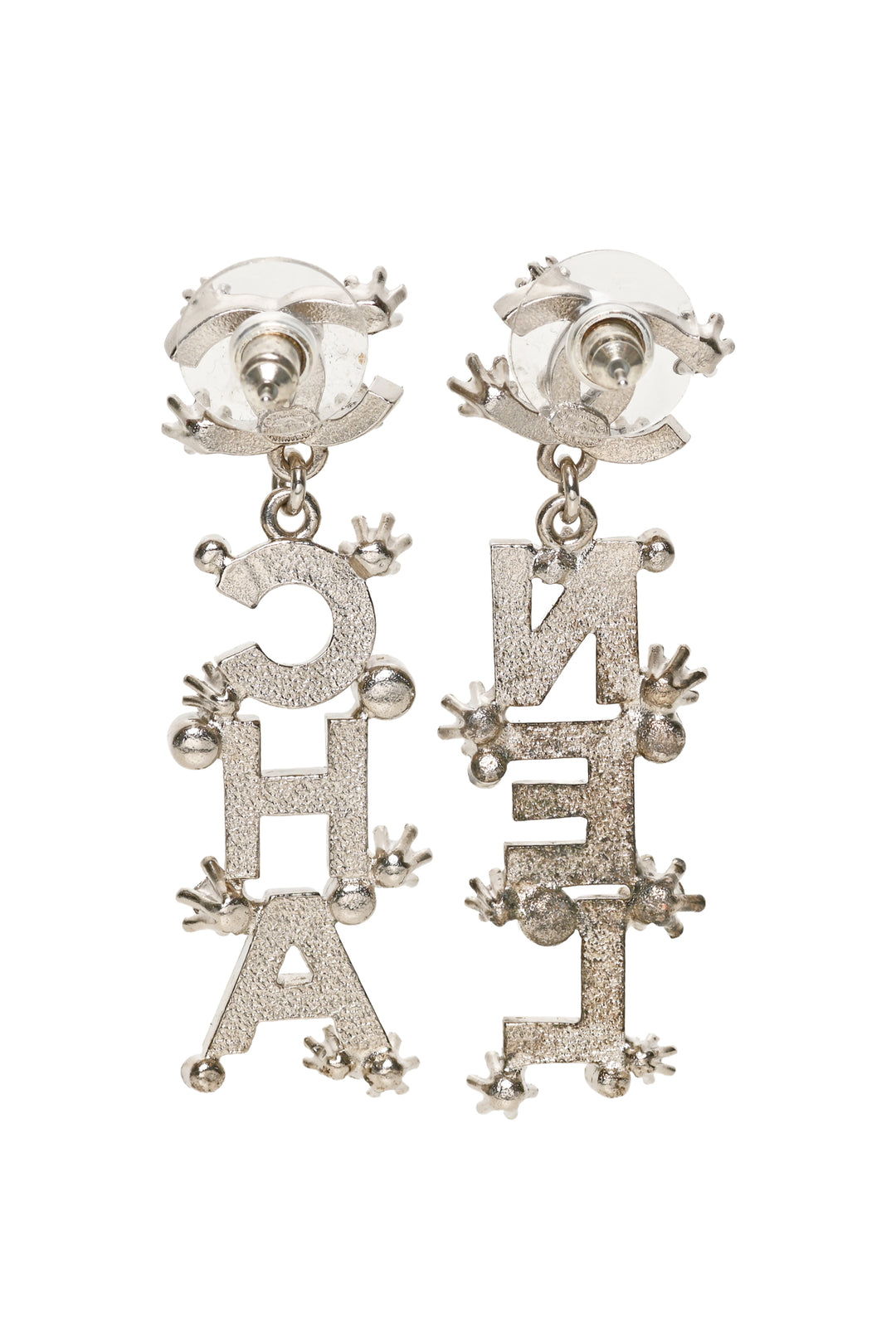 Chanel 2023 Cha-Nel Logo Drop Earrings