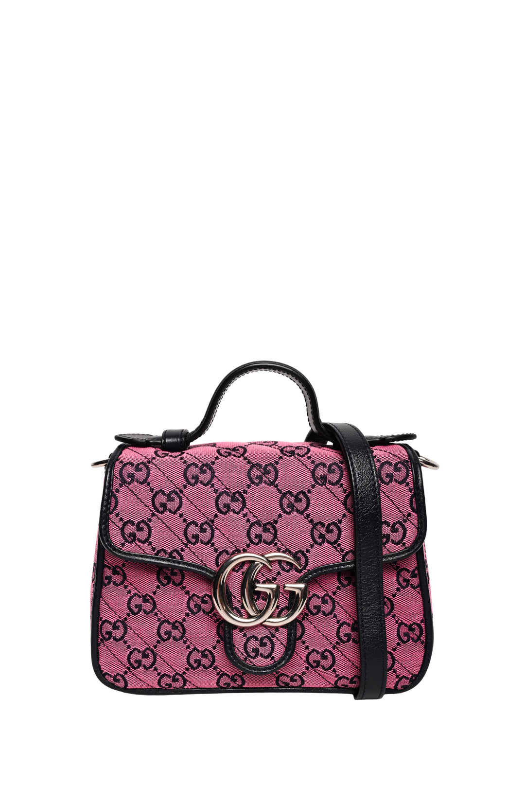 Gucci GG  Marmont Mini Top Handle Bag in Diagonal Matelasse GG Canvas