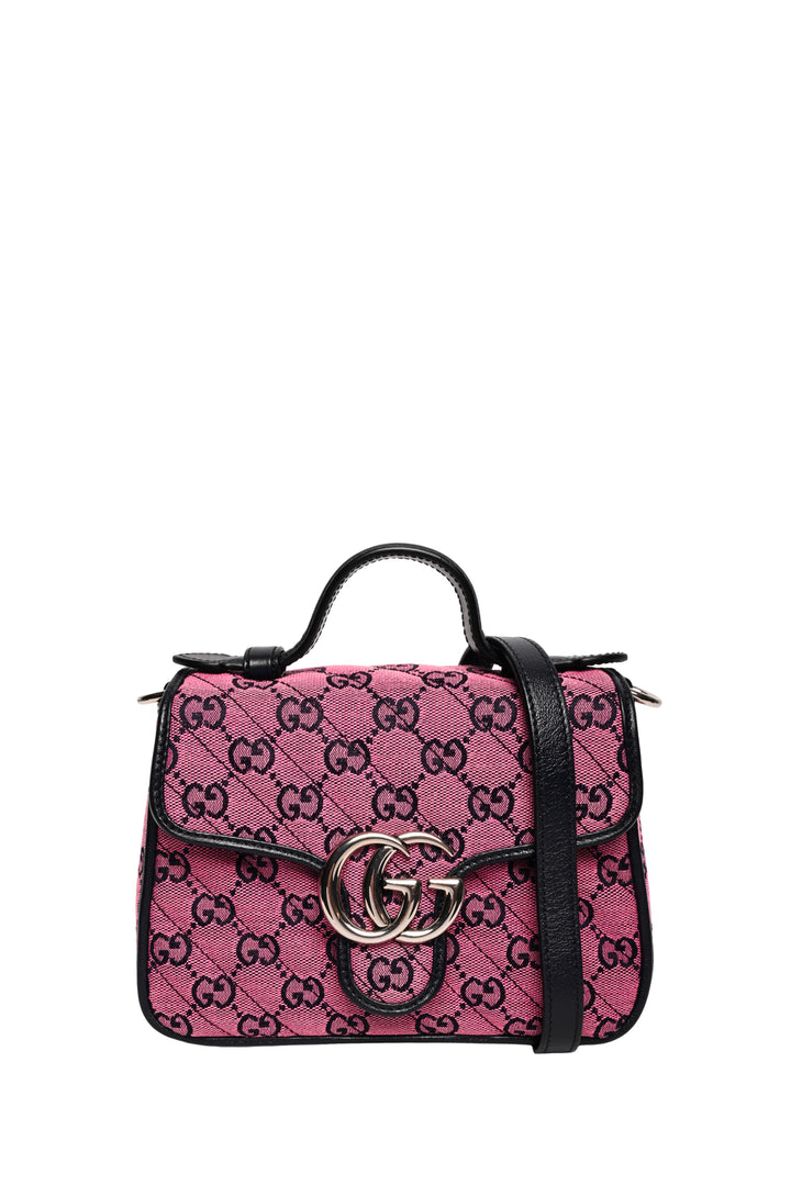 Gucci GG  Marmont Mini Top Handle Bag in Diagonal Matelasse GG Canvas