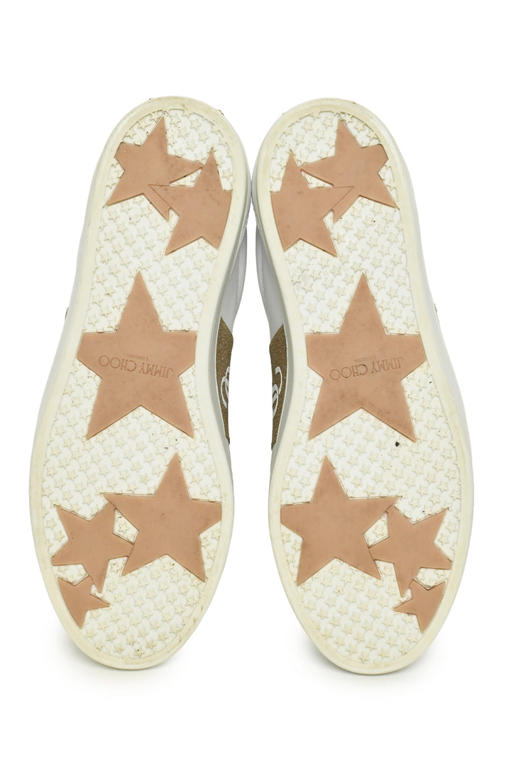 Jimmy Choo Size 36.5 Glitter Logo Sneakers