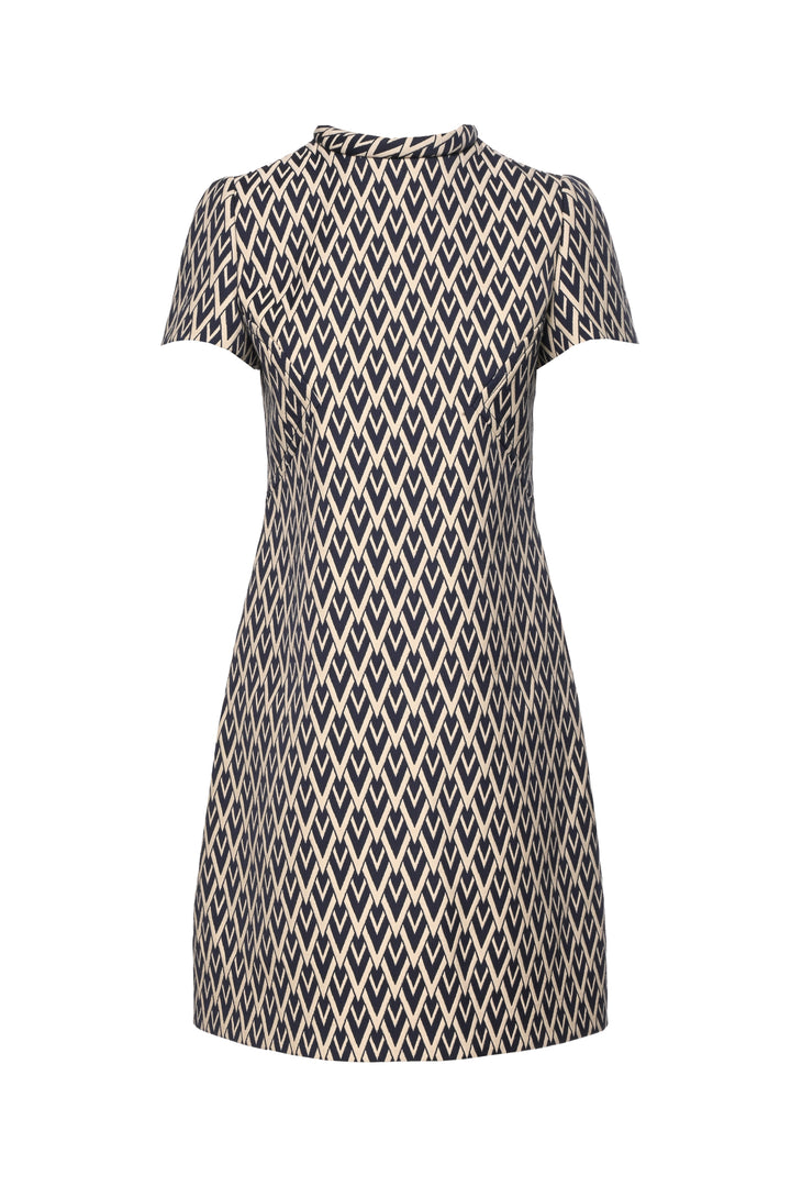 Valentino Size 6 Wool Jacquard Mini Dress