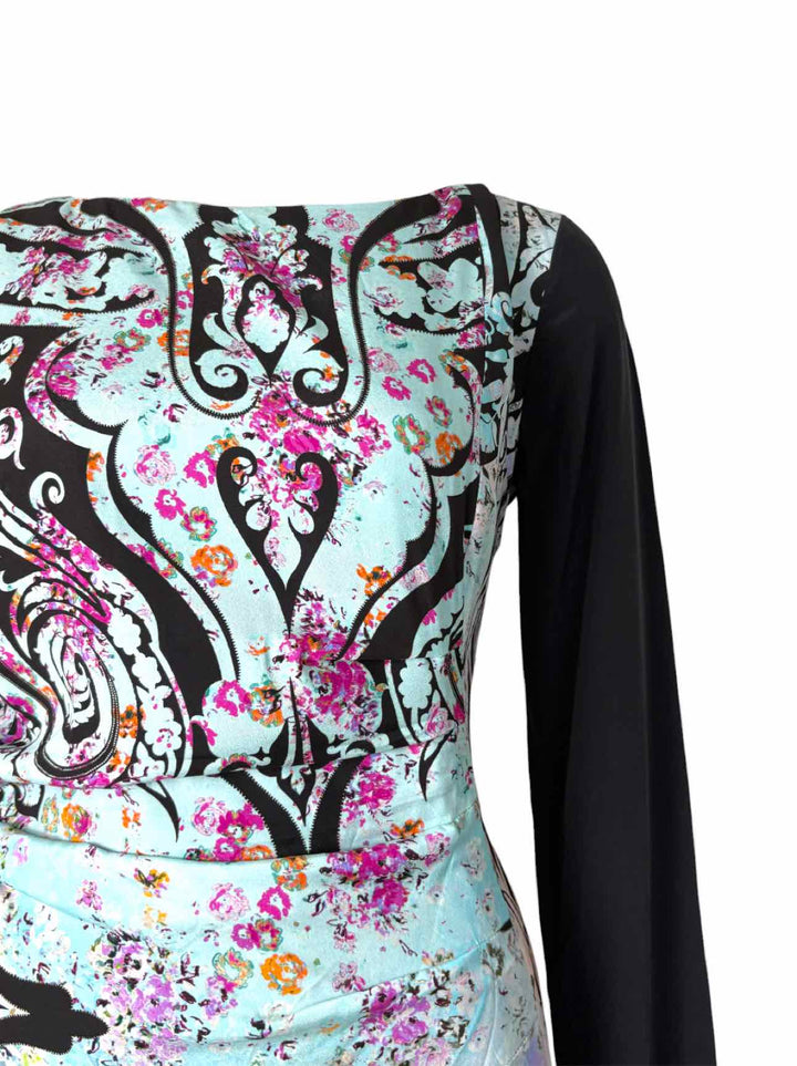 Etro Size 46 Floral Print Silk Dress