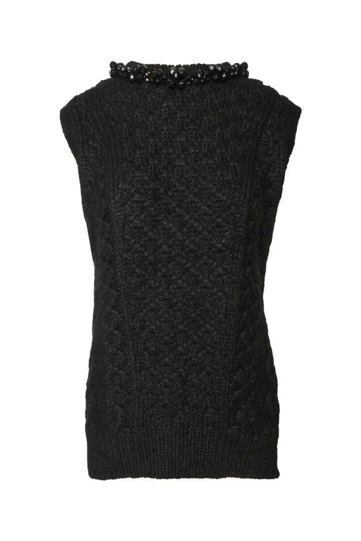 Simone Rocha Size M Faux Pearl Cable Knit Vest