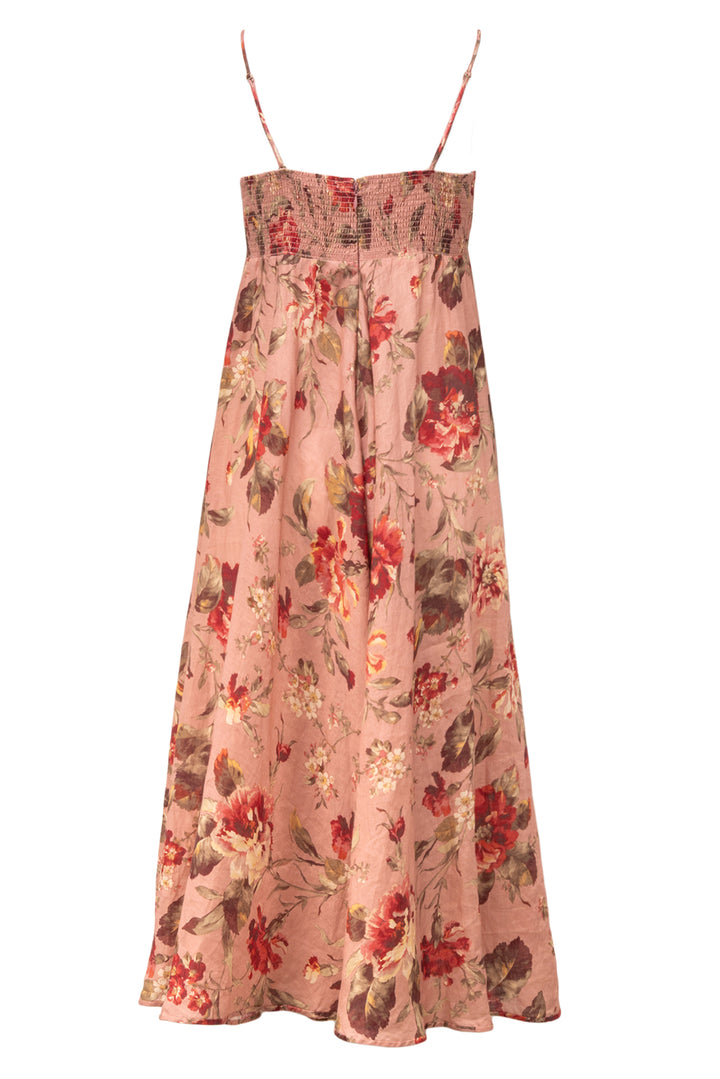Zimmermann Size XS/S Cassia Musk Floral Linen Midi Dress