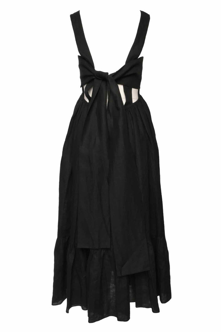 Chloe Size 8 Linen Tie-Back Maxi Dress