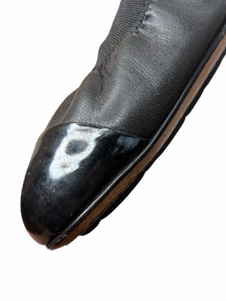 Chanel Elastic Leather Embroidered Size 40.5 Pumps