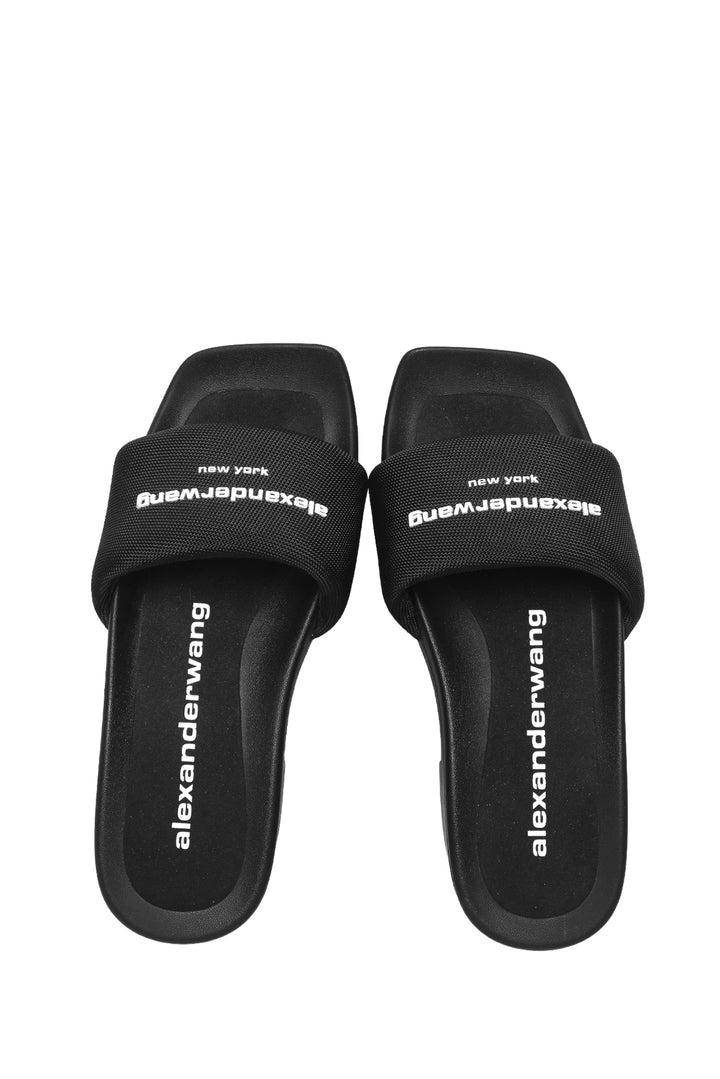 Alexander Wang Size 41 Logo Print Platform Slides