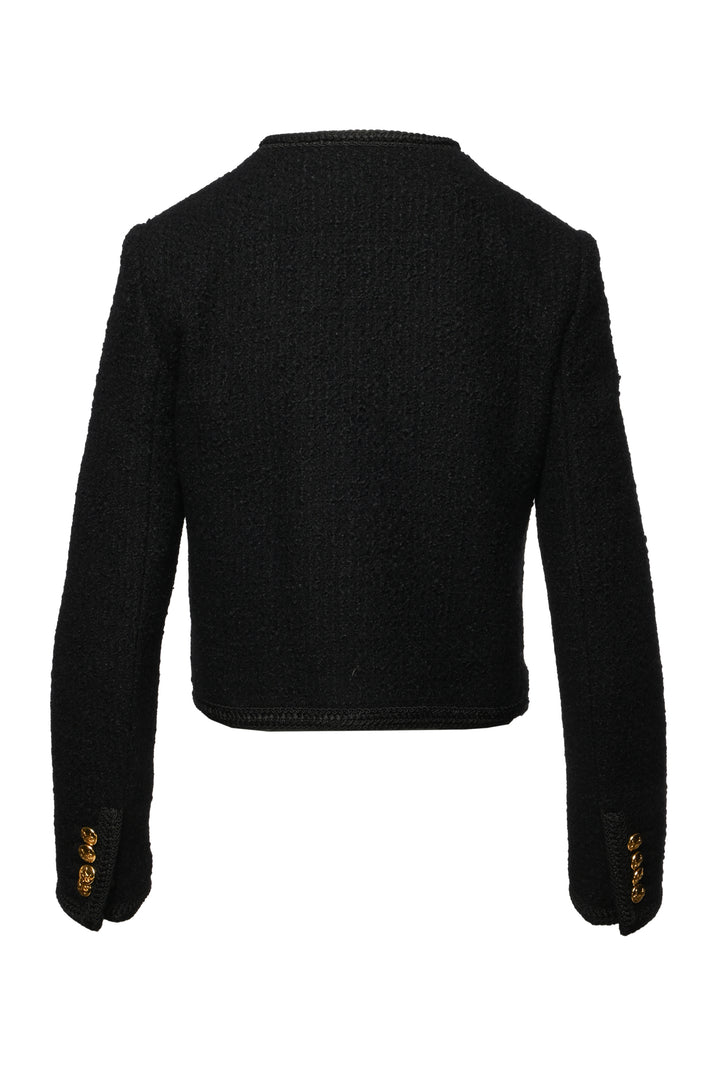 Celine Size 34 Boucle Tweed Chasseur Jacket