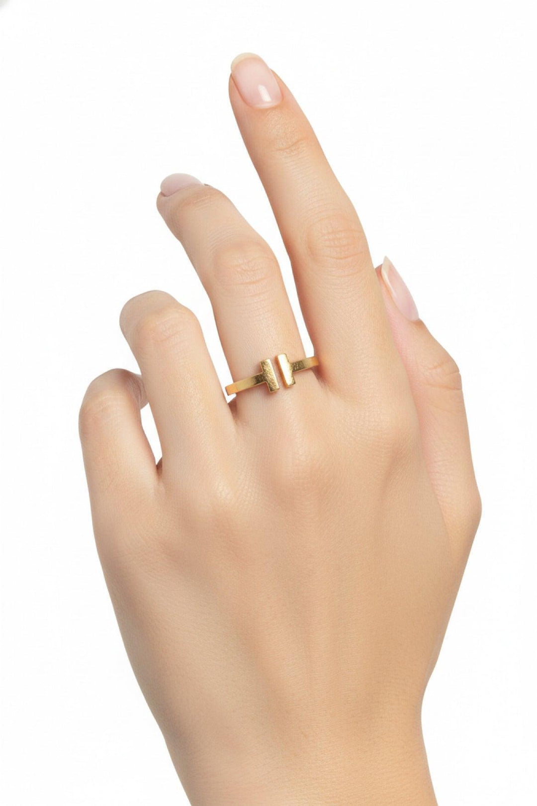 Tiffany & Co Size 7 18K Yellow Gold T Square Ring