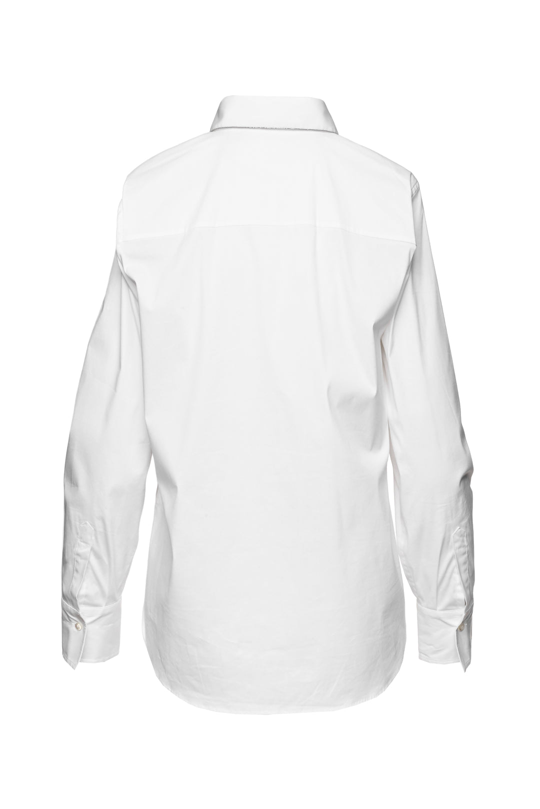 Brunello Cucinelli Size M Monili Embellished Collar Cotton Shirt
