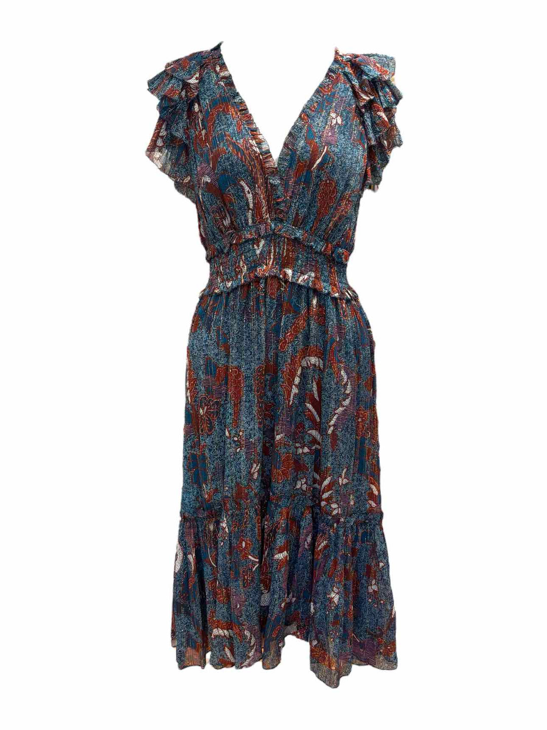 Ulla Johnson Metallic Floral  Pattern Size 6 Dress