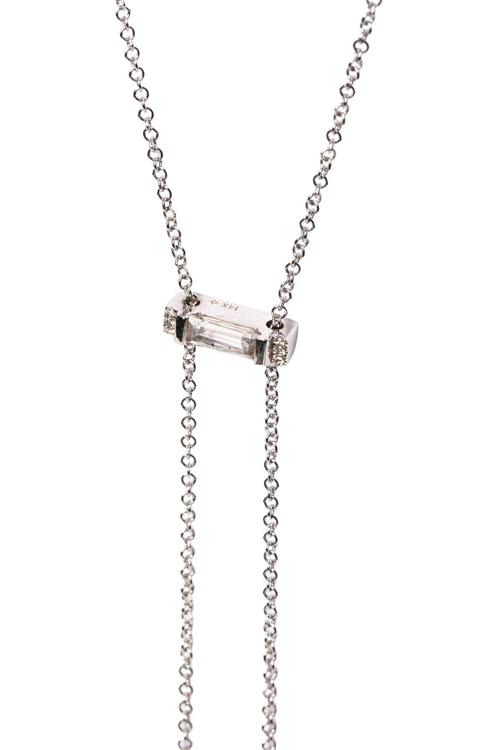 EF Collection 14K White Gold Diamond Necklace