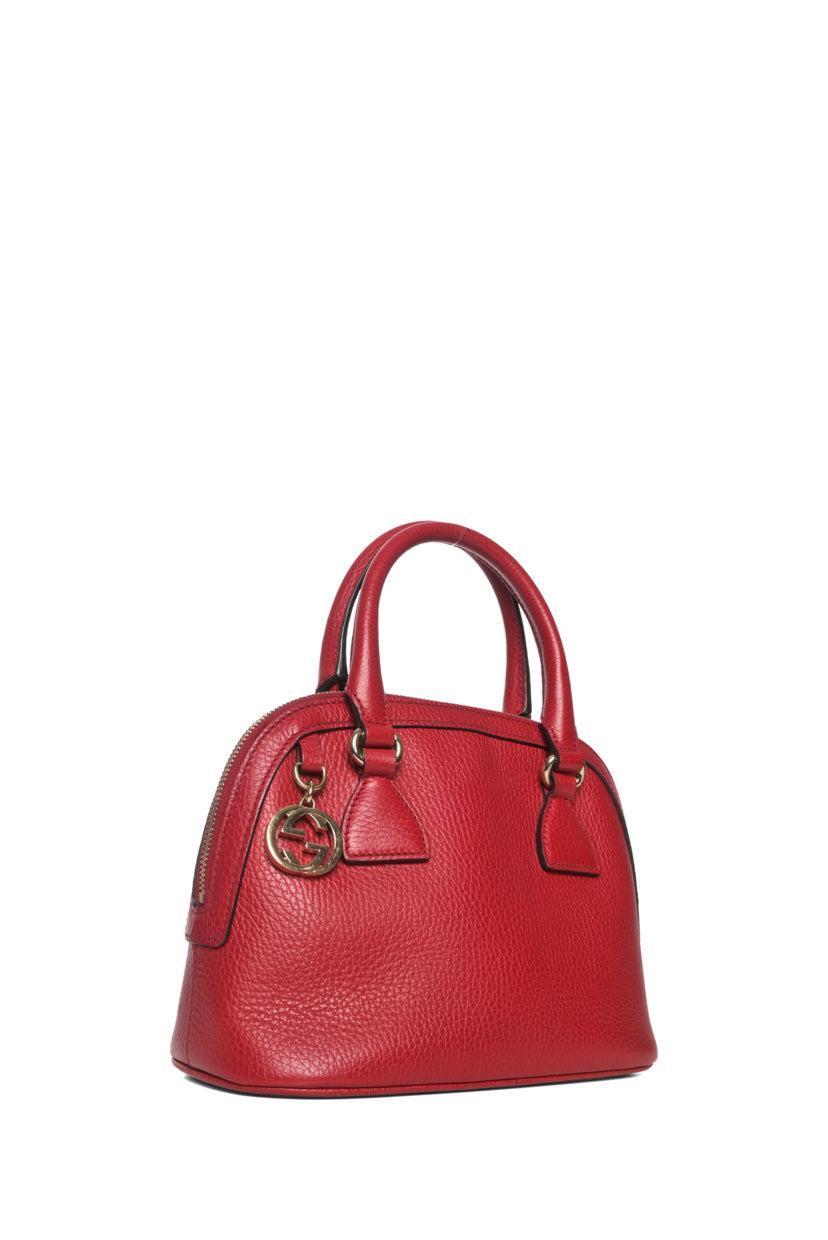 Gucci Dollar Calfskin Small GG Charm Dome Satchel