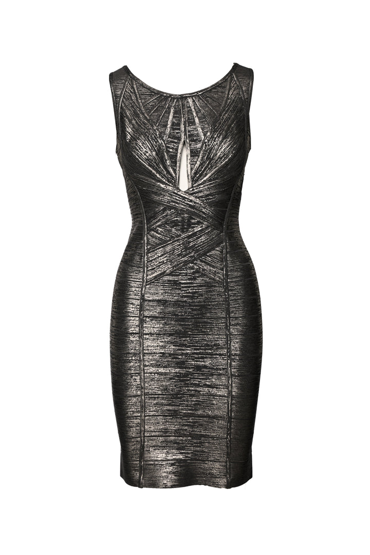 Herve Leger Size M Metallic Mini Bandage Dress