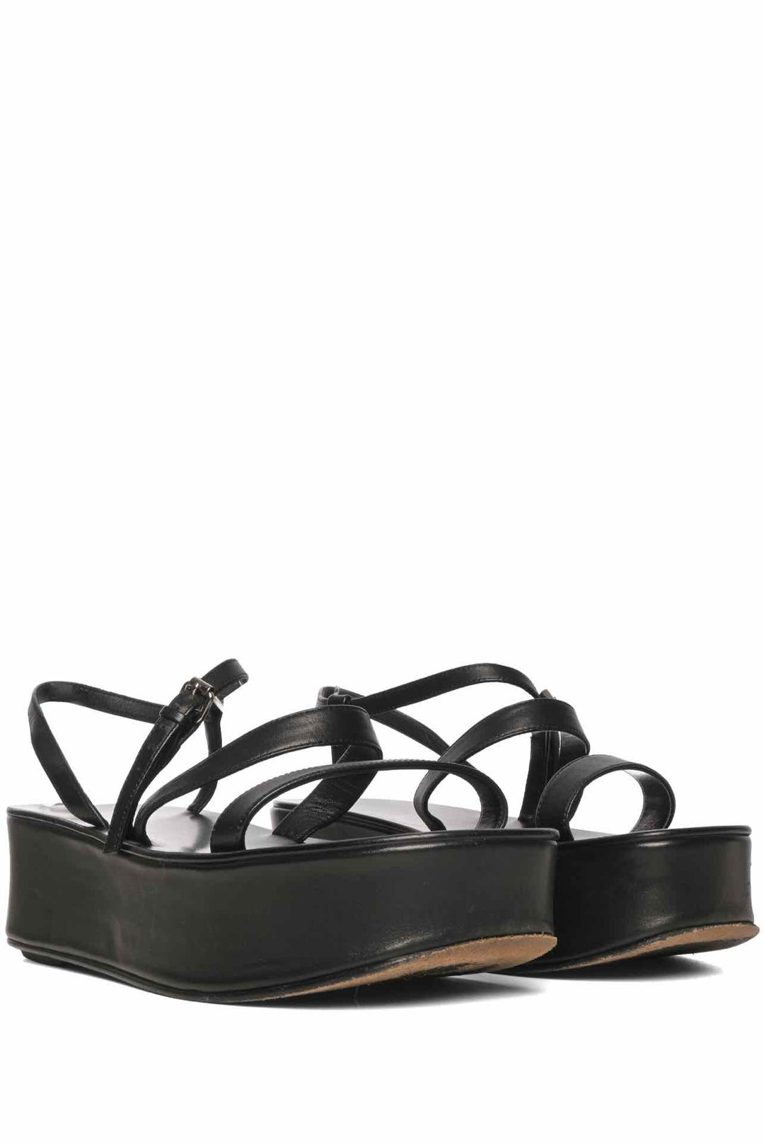 The Row Size 38 Leather Platform Slingback Sandals