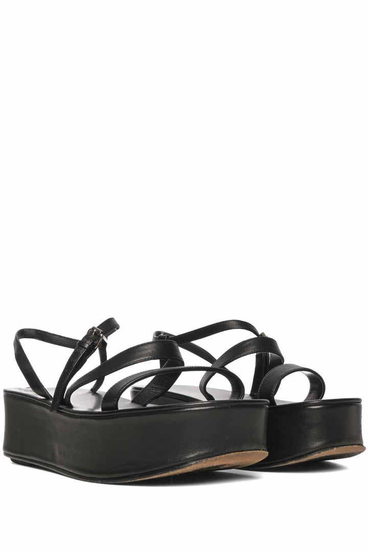 The Row Size 38 Leather Platform Slingback Sandals