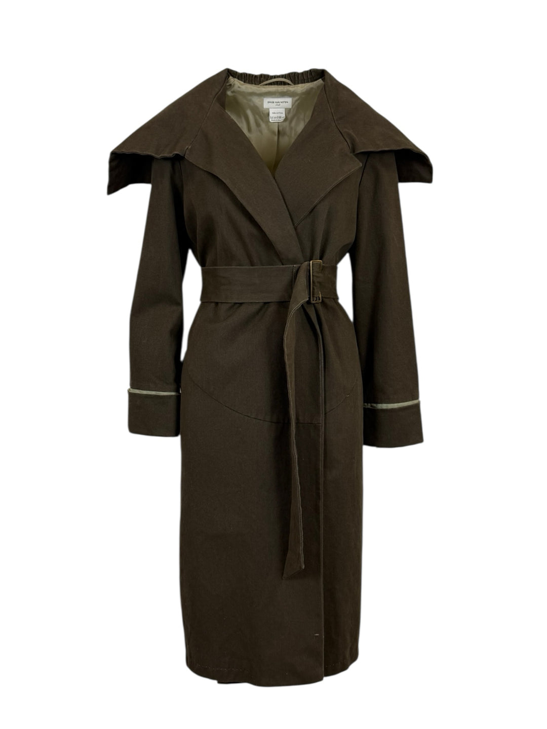 Dries Van Noten Size S Belted Wrap Cotton Coat