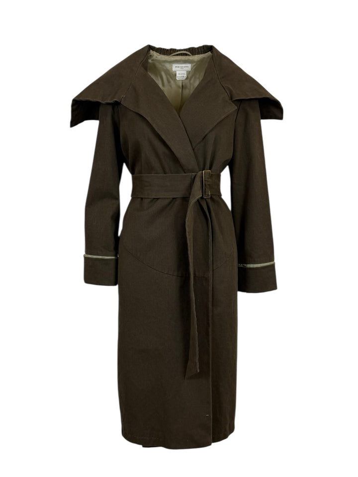 Dries Van Noten Size S Belted Wrap Cotton Coat