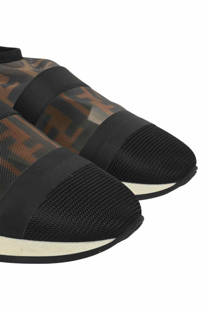 Fendi Size 37 Zucca FF Logo Mesh Slip On Sneaker