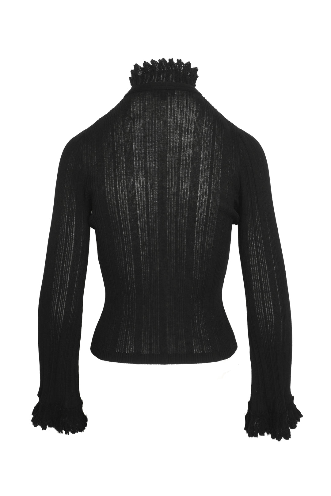Chanel Size 36 High Neck Ruffle Blouse