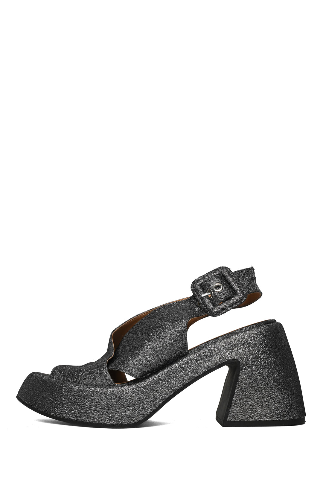 Ganni Size 39 Platform Glitter Slingback Sandals