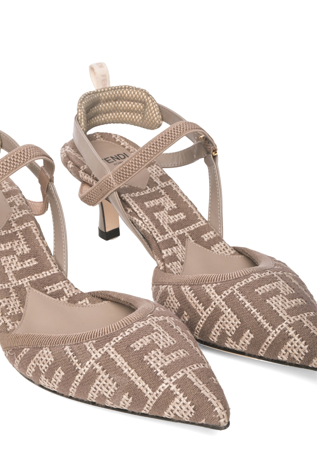 Fendi Size 36.5 FF Zucca Colibri Lite Chenille Slingback Pumps