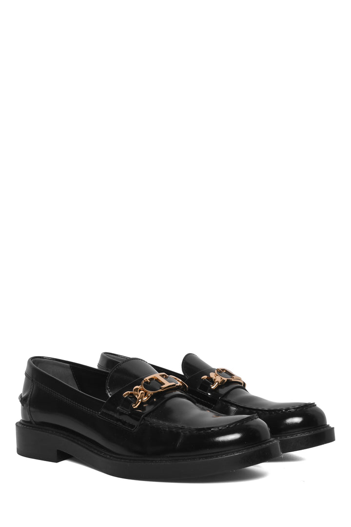 Tod's Size 36.5 Logo Plaque Loafers