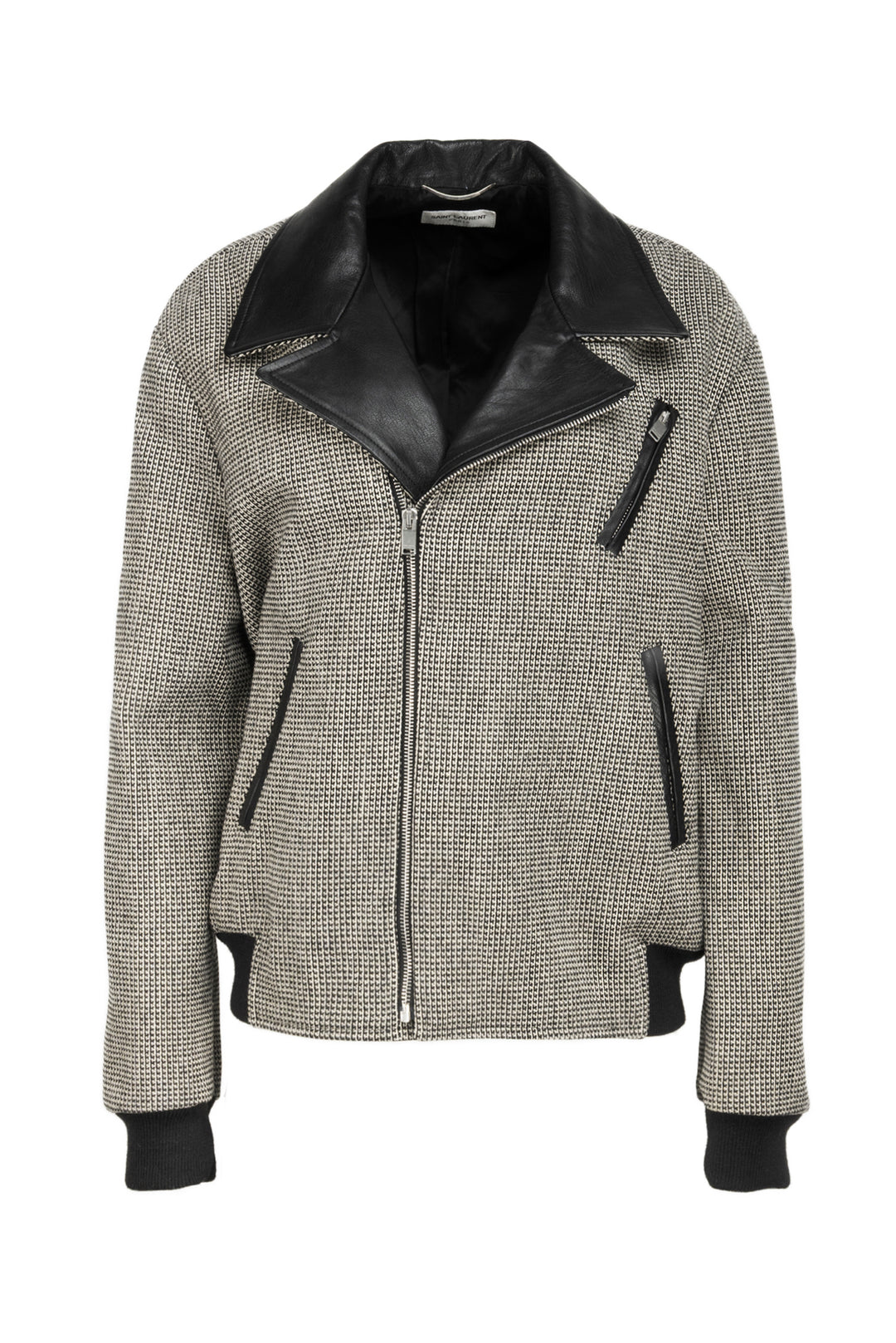 Saint Laurent Size 44 Men's 2014 Wool Tweed Bomber Jacket