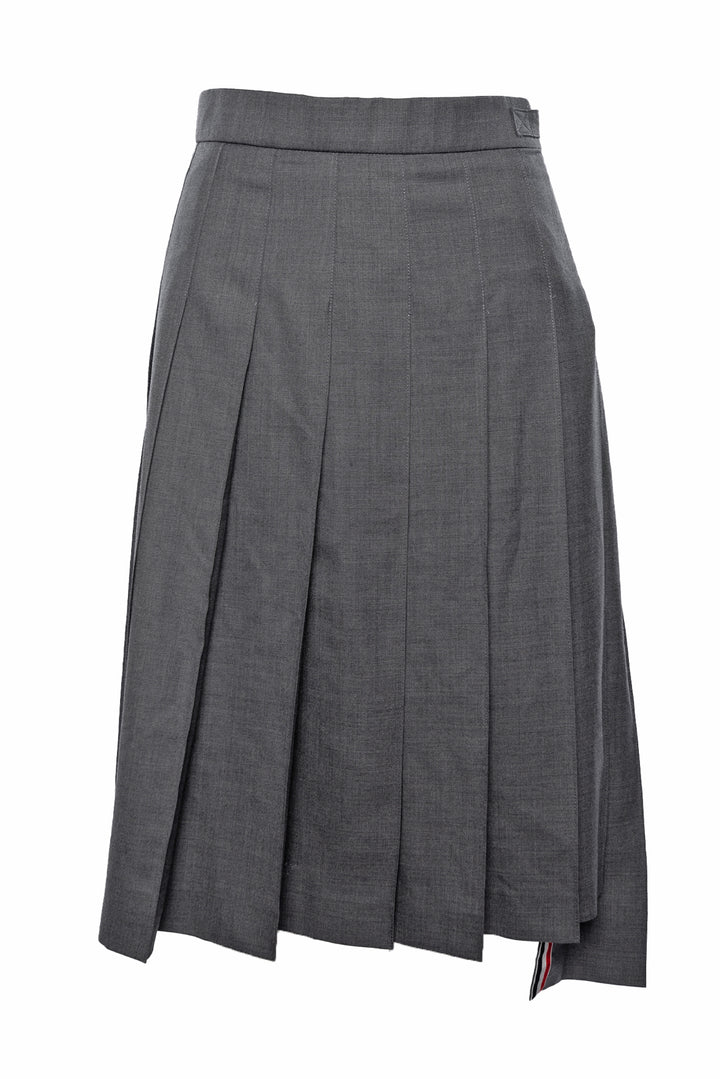 Thom Browne Size 40 Twill Pleated Midi Skirt