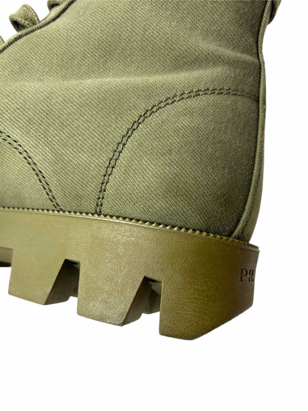 Prada Size 39 Canvas Combat Ankle Boots