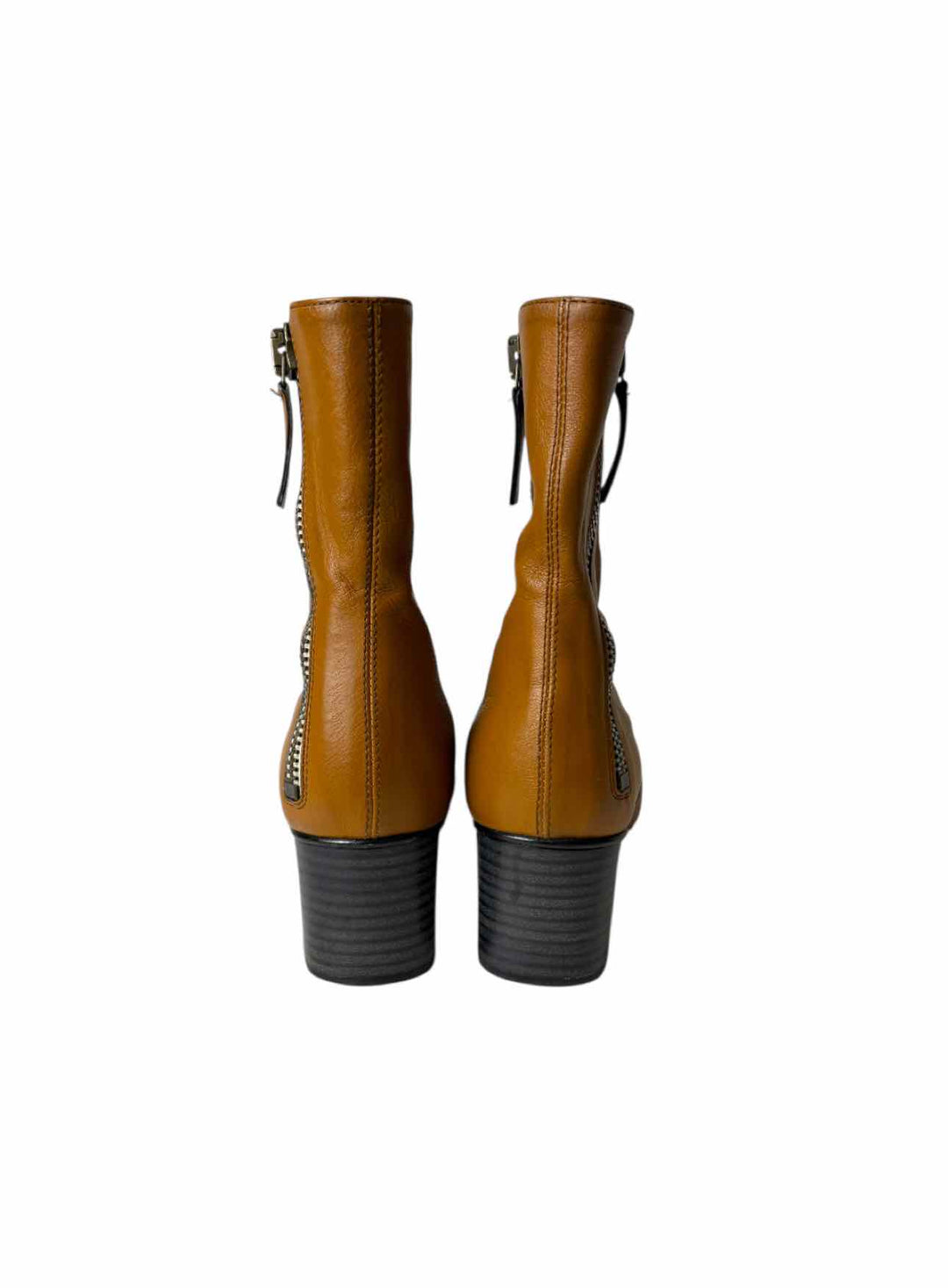 Chloe Size 38.5 Leather Side Zippers Ankle Boots