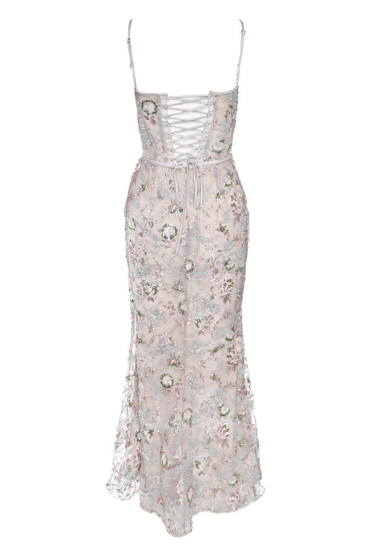 House Of CB London Size S Naima Embellished Beaded Corset Maxi Dress