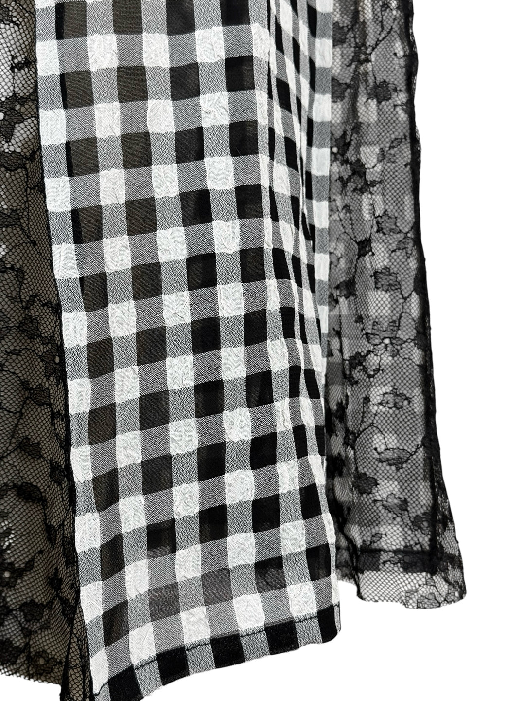 Philosophy Di Lorenzo Serafini Size 4 Gingham & Lace Pleated Long Skirt