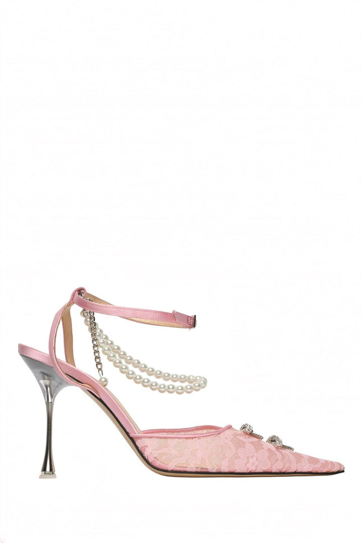 Mach & Mach Size 40 Embellished Chantilly Lace Pumps