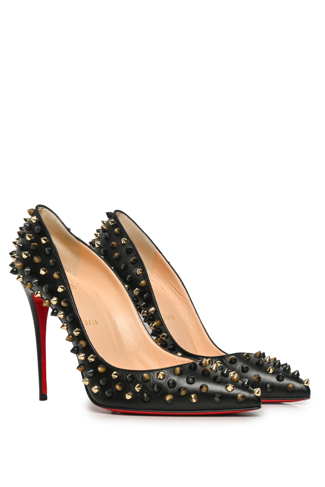 Christian Louboutin Size 40 Pigalle Spikes Nappa Leather Pumps